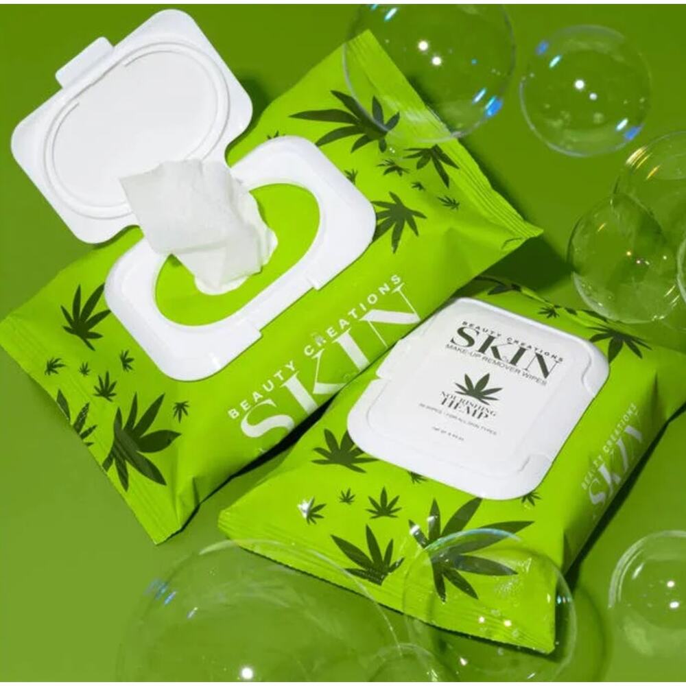 Beauty Creations SKIN Nourishing Hemp Makeup Remover Wipes NEW